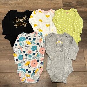 12 Month Baby Girl Infant Long Sleeve Onesie Bundle